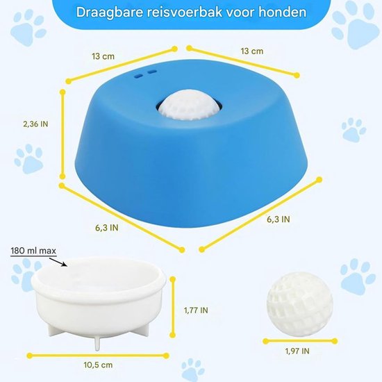 Anti-Mors Drinkbak voor Honden & Katten – Ideaal voor Onderweg